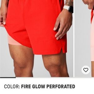 Fabletics Men's Running Shorts in Fire Glow